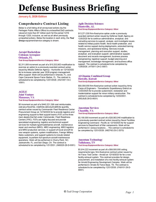 Defense Business Briefing